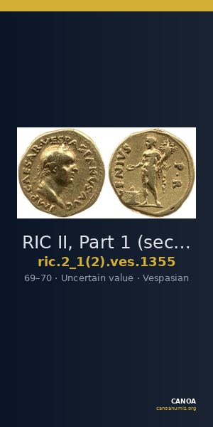 RIC II, Part 1 (second edition) Vespasian 1355 — CANOA