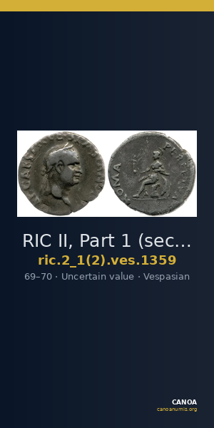 RIC II, Part 1 (second edition) Vespasian 1359 — CANOA