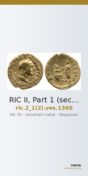 RIC II, Part 1 (second edition) Vespasian 1360 — CANOA