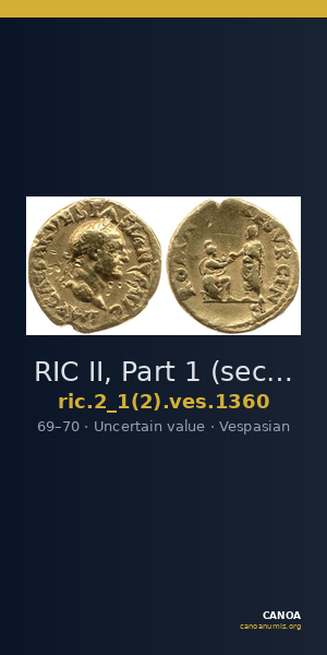 RIC II, Part 1 (second edition) Vespasian 1360 — CANOA