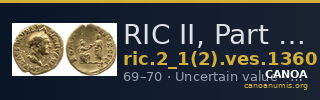 RIC II, Part 1 (second edition) Vespasian 1360 — CANOA