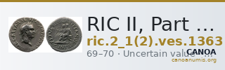 RIC II, Part 1 (second edition) Vespasian 1363 — CANOA