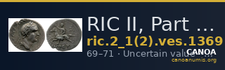 RIC II, Part 1 (second edition) Vespasian 1369 — CANOA
