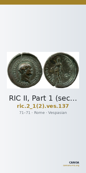 RIC II, Part 1 (second edition) Vespasian 137 — CANOA