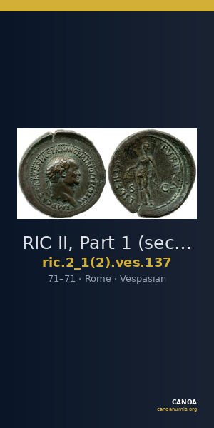 RIC II, Part 1 (second edition) Vespasian 137 — CANOA