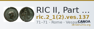 RIC II, Part 1 (second edition) Vespasian 137 — CANOA