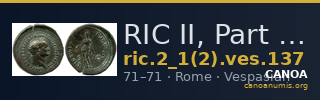 RIC II, Part 1 (second edition) Vespasian 137 — CANOA