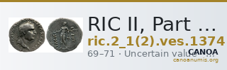 RIC II, Part 1 (second edition) Vespasian 1374 — CANOA