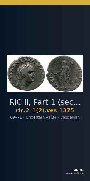 RIC II, Part 1 (second edition) Vespasian 1375 — CANOA