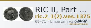 RIC II, Part 1 (second edition) Vespasian 1375 — CANOA
