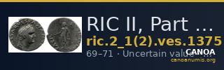 RIC II, Part 1 (second edition) Vespasian 1375 — CANOA