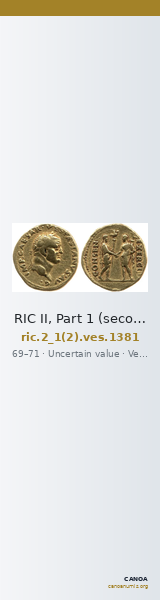 RIC II, Part 1 (second edition) Vespasian 1381 — CANOA