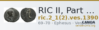 RIC II, Part 1 (second edition) Vespasian 1390 — CANOA