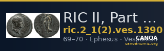 RIC II, Part 1 (second edition) Vespasian 1390 — CANOA