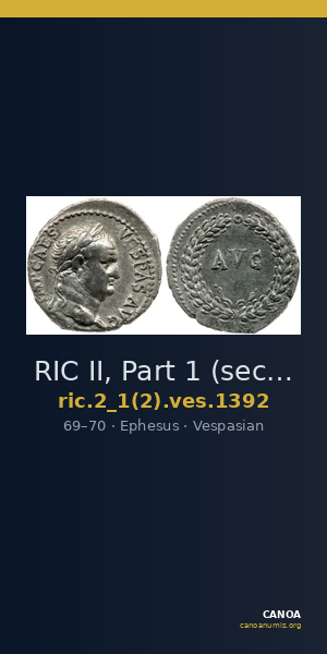 RIC II, Part 1 (second edition) Vespasian 1392 — CANOA