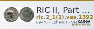 RIC II, Part 1 (second edition) Vespasian 1392 — CANOA