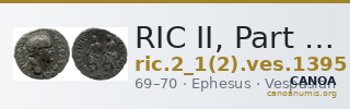 RIC II, Part 1 (second edition) Vespasian 1395 — CANOA