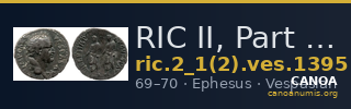 RIC II, Part 1 (second edition) Vespasian 1395 — CANOA