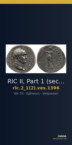 RIC II, Part 1 (second edition) Vespasian 1396 — CANOA