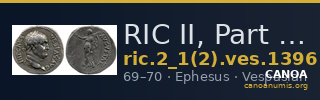 RIC II, Part 1 (second edition) Vespasian 1396 — CANOA