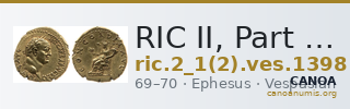 RIC II, Part 1 (second edition) Vespasian 1398 — CANOA