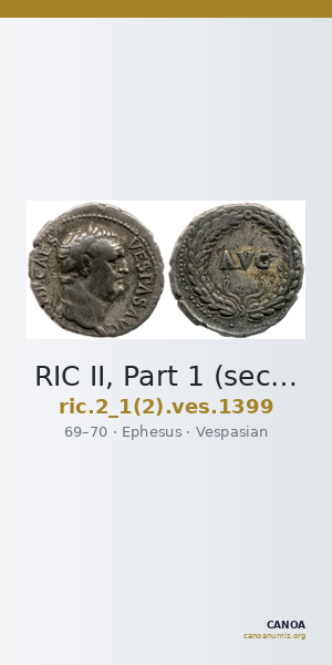 RIC II, Part 1 (second edition) Vespasian 1399 — CANOA