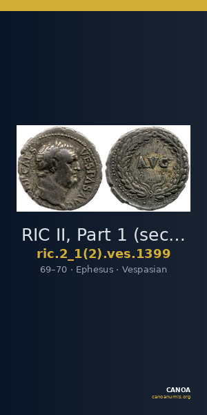 RIC II, Part 1 (second edition) Vespasian 1399 — CANOA