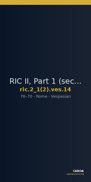 RIC II, Part 1 (second edition) Vespasian 14 — CANOA