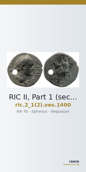 RIC II, Part 1 (second edition) Vespasian 1400 — CANOA
