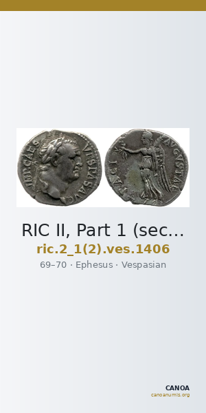 RIC II, Part 1 (second edition) Vespasian 1406 — CANOA