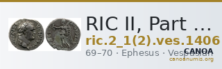 RIC II, Part 1 (second edition) Vespasian 1406 — CANOA