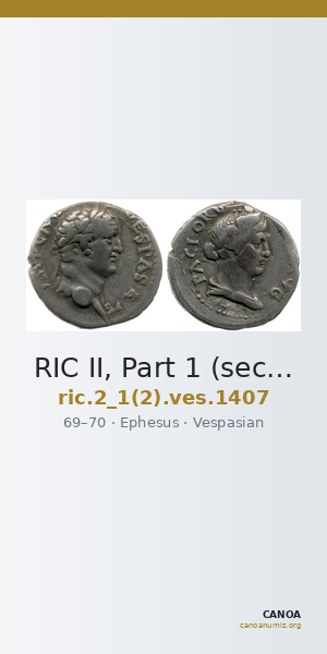 RIC II, Part 1 (second edition) Vespasian 1407 — CANOA