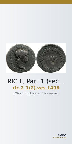 RIC II, Part 1 (second edition) Vespasian 1408 — CANOA