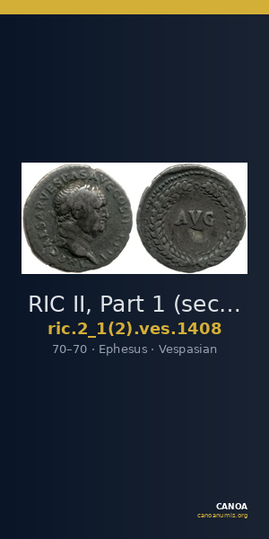 RIC II, Part 1 (second edition) Vespasian 1408 — CANOA