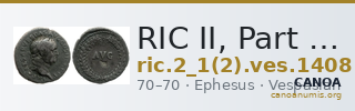 RIC II, Part 1 (second edition) Vespasian 1408 — CANOA