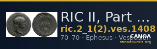 RIC II, Part 1 (second edition) Vespasian 1408 — CANOA