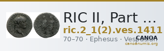 RIC II, Part 1 (second edition) Vespasian 1411 — CANOA