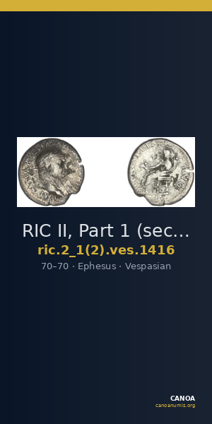 RIC II, Part 1 (second edition) Vespasian 1416 — CANOA