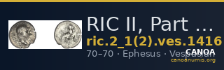 RIC II, Part 1 (second edition) Vespasian 1416 — CANOA