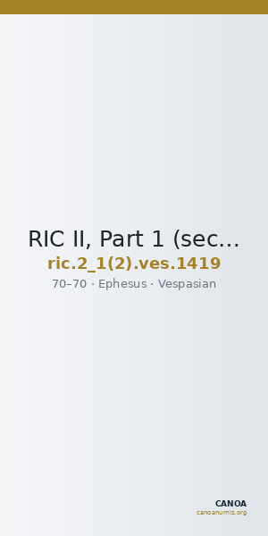 RIC II, Part 1 (second edition) Vespasian 1419 — CANOA