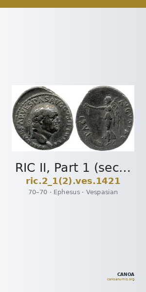 RIC II, Part 1 (second edition) Vespasian 1421 — CANOA