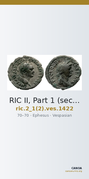 RIC II, Part 1 (second edition) Vespasian 1422 — CANOA