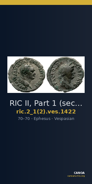 RIC II, Part 1 (second edition) Vespasian 1422 — CANOA