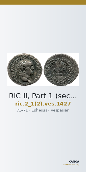 RIC II, Part 1 (second edition) Vespasian 1427 — CANOA
