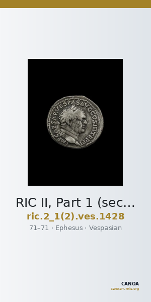 RIC II, Part 1 (second edition) Vespasian 1428 — CANOA