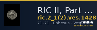 RIC II, Part 1 (second edition) Vespasian 1428 — CANOA