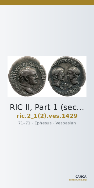 RIC II, Part 1 (second edition) Vespasian 1429 — CANOA