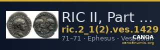 RIC II, Part 1 (second edition) Vespasian 1429 — CANOA