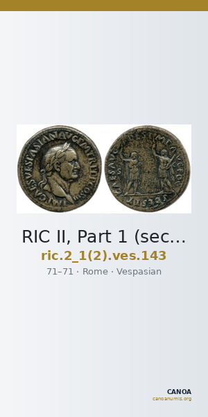 RIC II, Part 1 (second edition) Vespasian 143 — CANOA