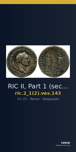 RIC II, Part 1 (second edition) Vespasian 143 — CANOA